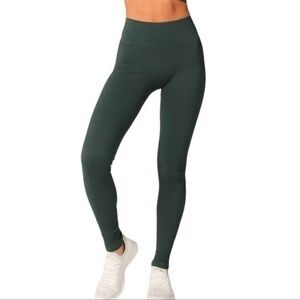 Nux Green Ribbed High Compression Leggings
